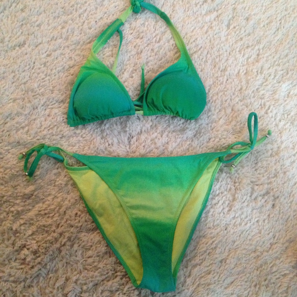 Y2K H&M Green Tie Dye Bikini